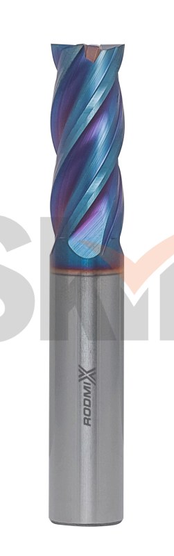 Концевая фреза с плоским торцом 2 зуба, HRC 65, Nano Blue 1х3х50