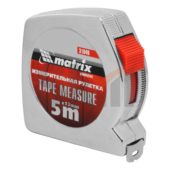Рулетка Chrom,5 м x 13 мм,хромированный корпус Matrix