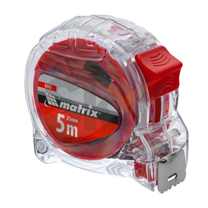 Рулетка Crystal, 5 м х 25 мм, корпус из поликарбоната// Matrix