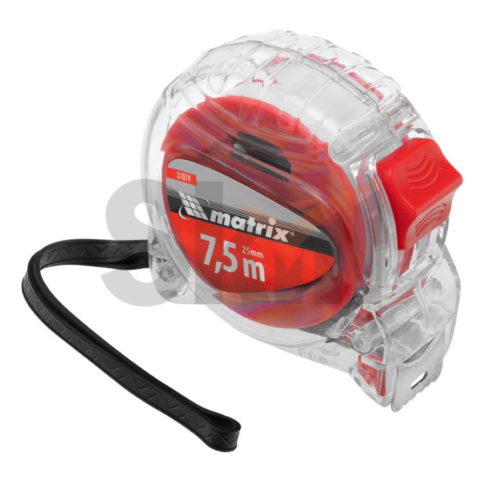 Рулетка Crystal, 7,5 м х 25 мм, корпус из поликарбоната// Matrix