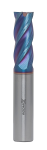 Концевая фреза с плоским торцом 4 зуба, HRC 65, Nano Blue 1,5х4х50
