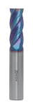Концевая фреза с плоским торцом 4 зуба, HRC 65, Nano Blue 4х10х50