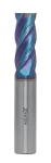 Концевая фреза с плоским торцом 4 зуба, HRC 65, Nano Blue 8х20х60