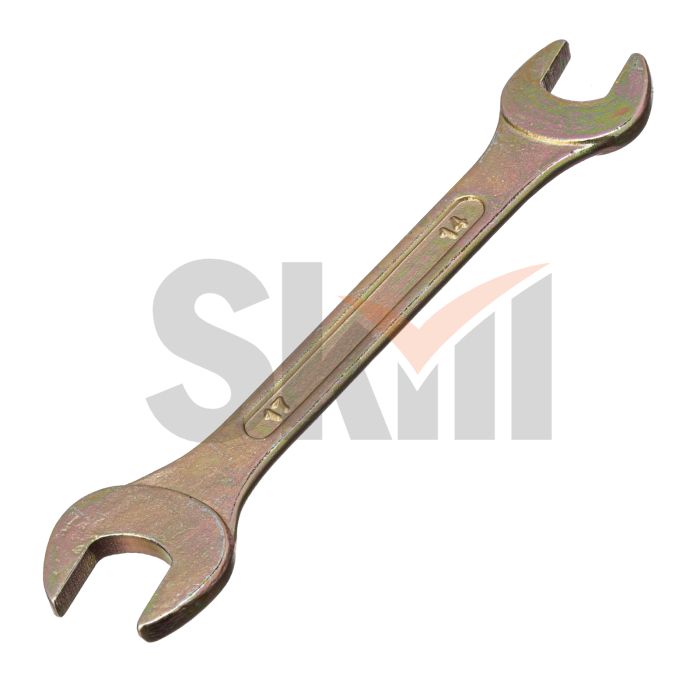 Ключ рожковый, 14 х 17 мм, желтый цинк Сибртех