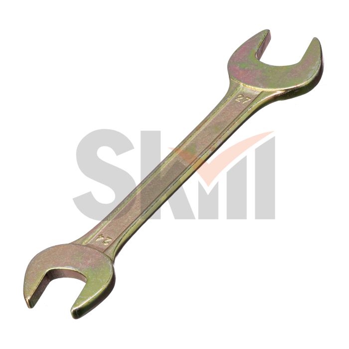 Ключ рожковый, 24 х 27 мм, желтый цинк Сибртех