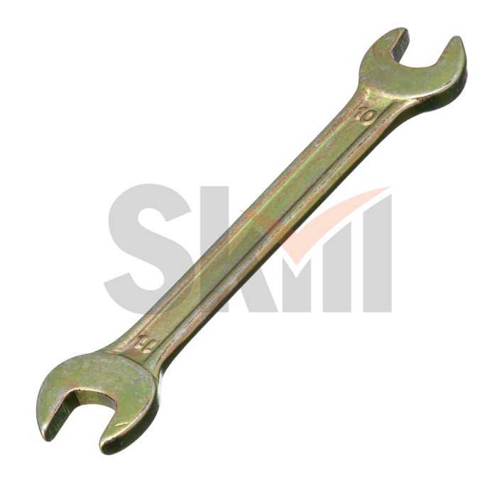 Ключ рожковый, 10 х 11 мм, желтый цинк Сибртех