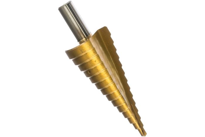 Сверло ступенчатое ф4-20 мм, шаг 2 мм  TIN (Подвес/Блистер ИПК)