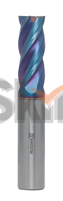 Концевая фреза с плоским торцом 4 зуба, HRC 65, Nano Blue 25х45х121