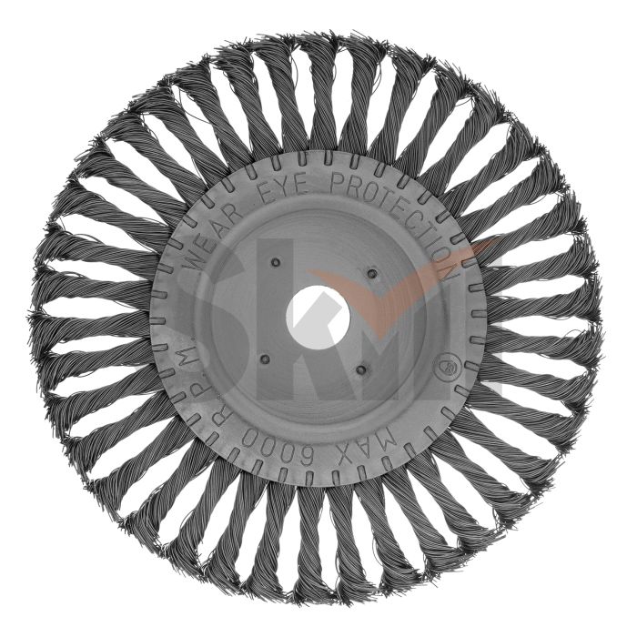 Щетка для УШМ 200 мм, посадка 22.2 мм, плоская, крученая проволока 0.5 мм Matrix