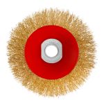 Щетка для УШМ, 100 мм, М14, "тарелка", латунированная витая проволока Matrix