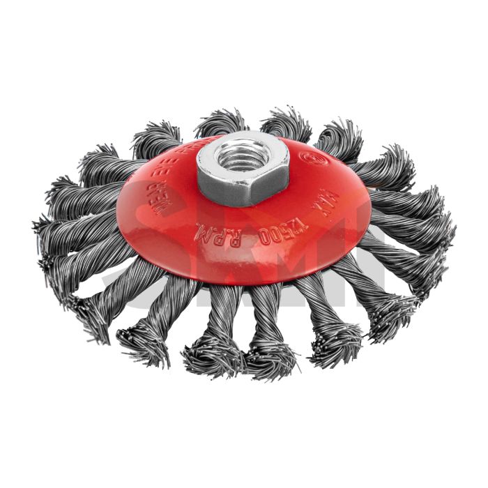 Щетка для УШМ, 115 мм, М14, "тарелка", крученая проволока 0.5 мм Matrix