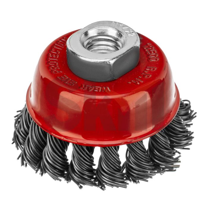 Щетка для УШМ, 65 мм, М14, "чашка", крученая проволока 0.8 мм Matrix