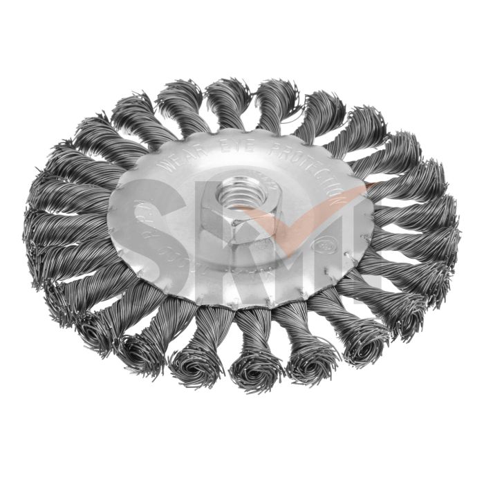 Щетка для УШМ 125 мм, М14, плоская, крученая проволока 0.5 мм Matrix