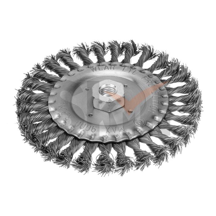 Щетка для УШМ 150 мм, М14, плоская, крученая проволока 0.5 мм Matrix