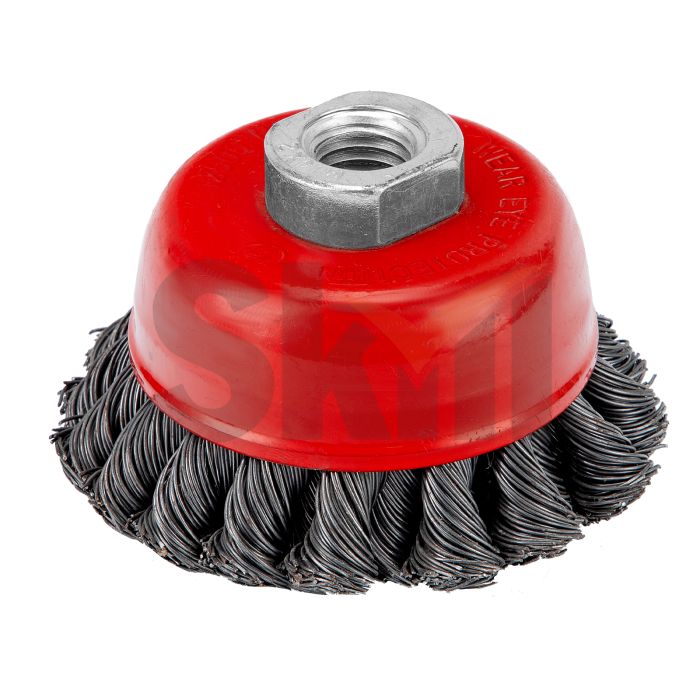 Щетка для УШМ, 75 мм, М14, "чашка", двухрядная, крученая проволока 0.35 мм Matrix