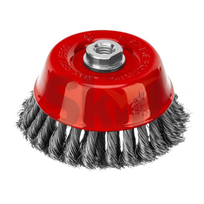 Щетка для УШМ, 125 мм, М14, "чашка", двухрядная, крученая проволока 0.35 мм Matrix