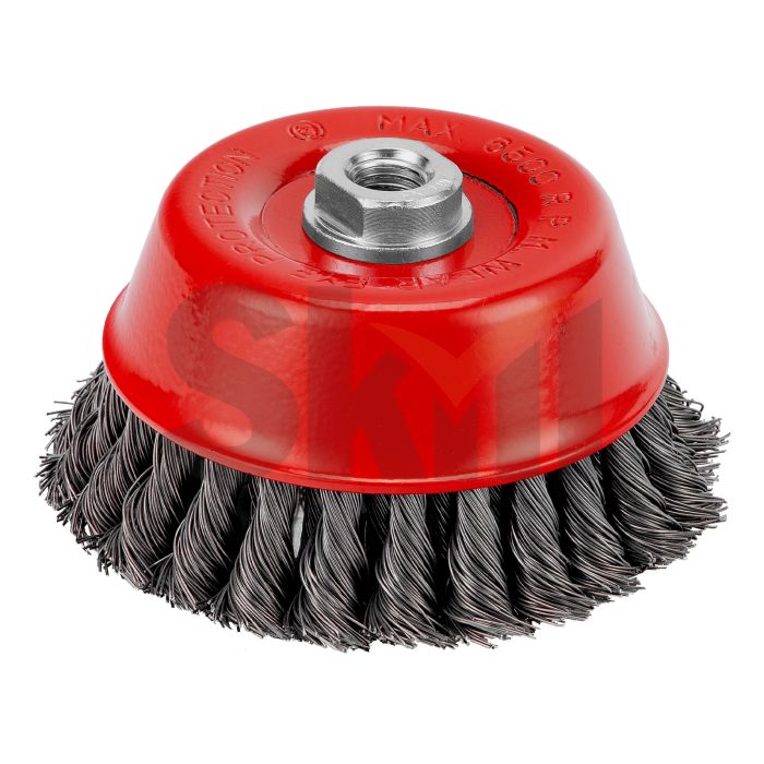 Щетка для УШМ, 125 мм, М14, "чашка", двухрядная, крученая проволока 0.5 мм Matrix