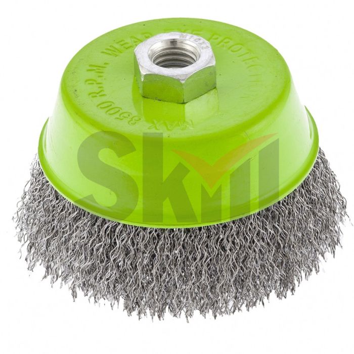 Щетка для УШМ, 100 мм, М14, "чашка", витая проволока Сибртех