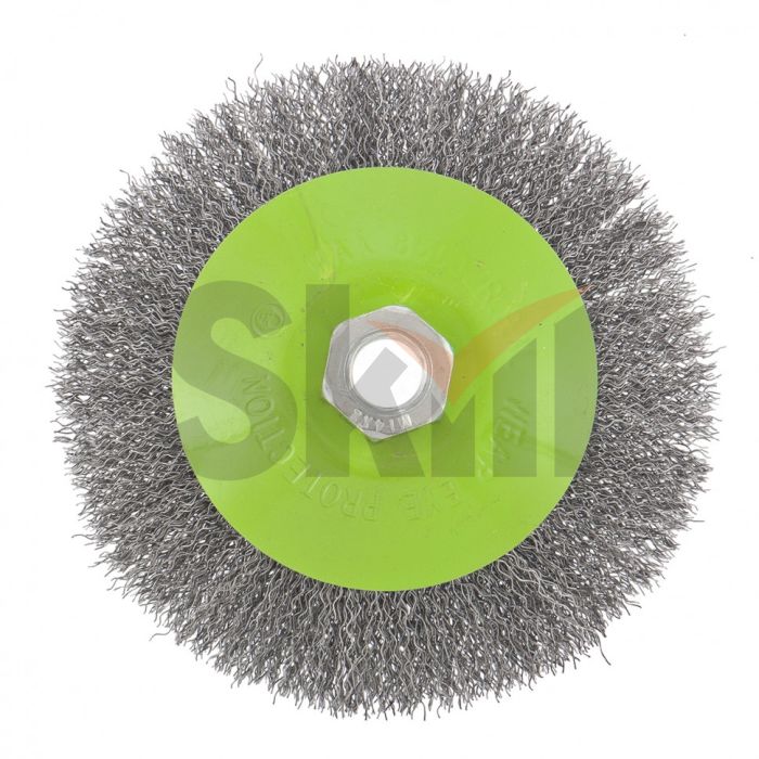 Щетка для УШМ, 125 мм, М14, "тарелка", витая проволока Сибртех