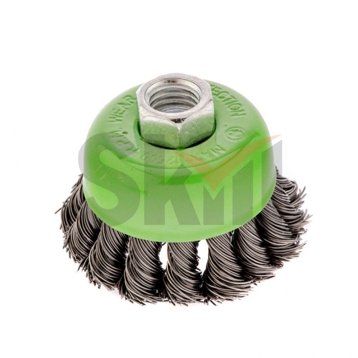 Щетка для УШМ, 65 мм, М14, "чашка", крученая проволока 0.5 мм Сибртех