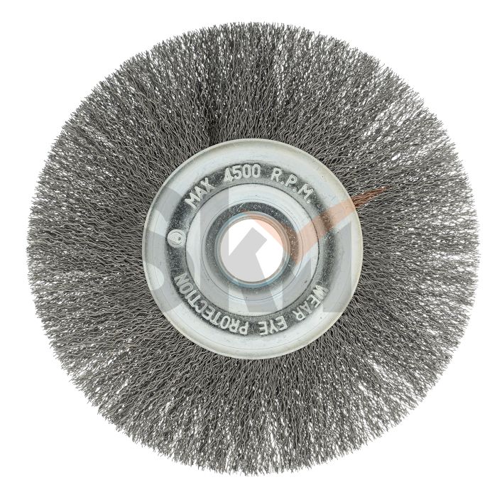 Щетка для УШМ, 175 мм, посадка 22.2 мм, плоская, витая проволока 0.3 мм Сибртех