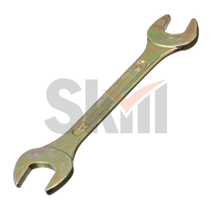 Ключ рожковый, 19 х 22 мм, желтый цинк Сибртех