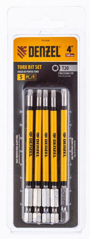 Бита T20x100 мм, 5 шт. Denzel