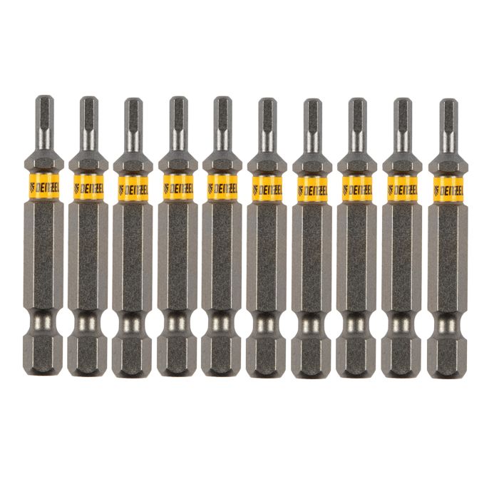 Бита HEX 3х50, сталь S2, шестигранный профиль, 10 шт. Е 6,3 Denzel