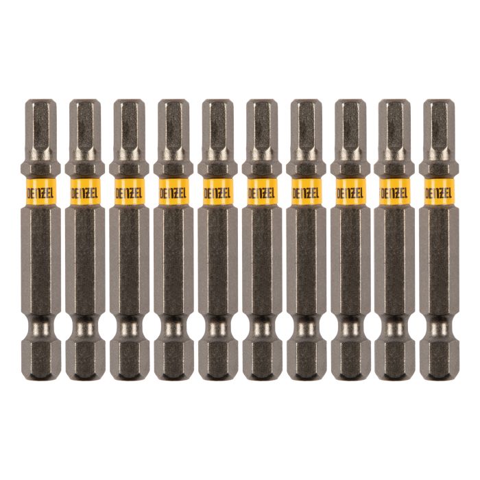 Бита HEX 5х50, сталь S2, шестигранный профиль, 10 шт. Е 6,3 Denzel