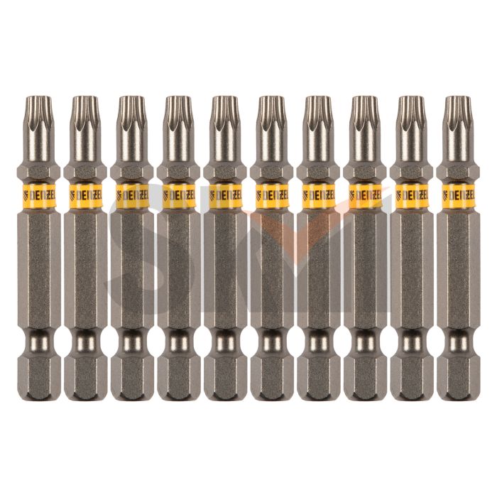 Бита TX 25х50, сталь S2, шестигранный профиль, 10 шт. Е 6,3 Denzel