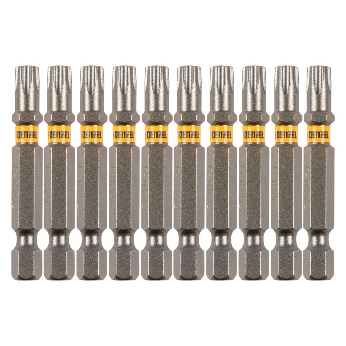 Бита TX 30х50, сталь S2, шестигранный профиль, 10 шт. Е 6,3 Denzel