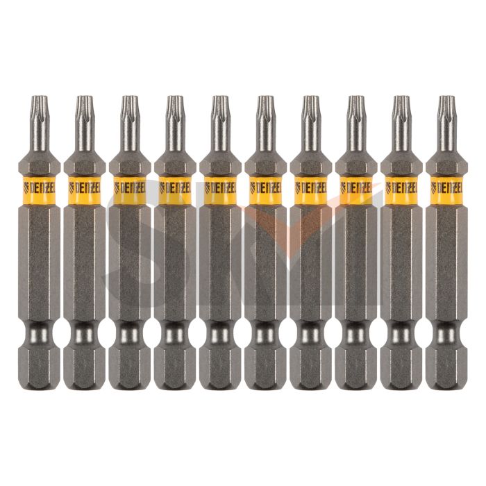 Бита TX 10х50, сталь S2, шестигранный профиль, 10 шт. Е 6,3 Denzel