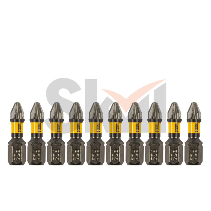 Бита IMPACT, PZ2x25 мм, лазерная обработка шлица, сталь S2, 10 шт., Е 6,3 Denzel