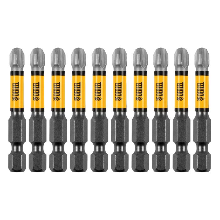 Бита IMPACT, PH3x50 мм, лазерная обработка шлица, сталь S2, 10 шт., Е 6,3 Denzel