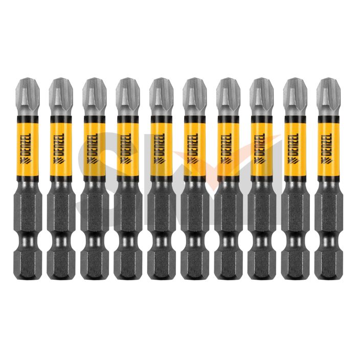 Бита IMPACT, PH3x50 мм, лазерная обработка шлица, сталь S2, 10 шт., Е 6,3 Denzel