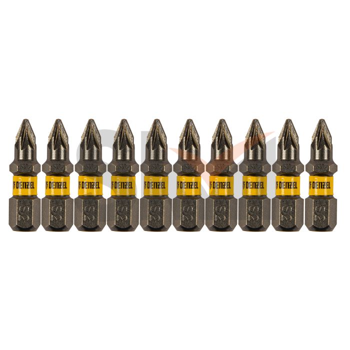Бита PZ1х25, сталь S2, шестигранный профиль, 10 шт. Е 6,3 Denzel