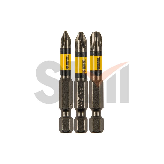 Набор бит комбинированный 3 шт., РН1, РН2, РН3, 50 мм, сталь S2 Denzel