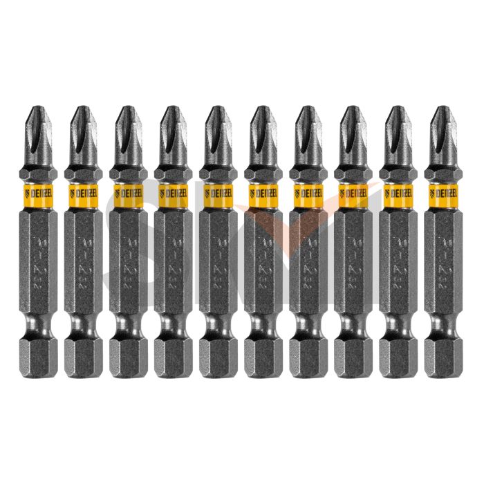 Бита PH2х50, сталь легированная S2, 20 шт., пластиковая коробка, , Е 6,3 Denzel