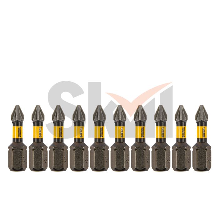 Бита IMPACT, PZ1x25 мм, лазерная обработка шлица, сталь S2, 10 шт., Е 6,3 Denzel