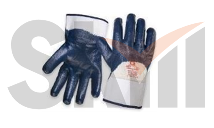 Защитные трикотажные промышленные перчатки - L с защитной манжетой (крагой) и нитриловым покрытием н