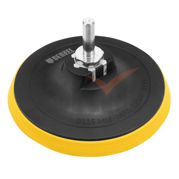 Тарелка опорная для дрели и УШМ с липучкой, 115 мм, стандартная, с адаптером c М14 на d8 Denzel