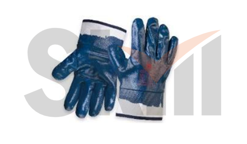 Защитные трикотажные промышленные - L с защитной манжетой (крагой) и полным нитриловым покрытием