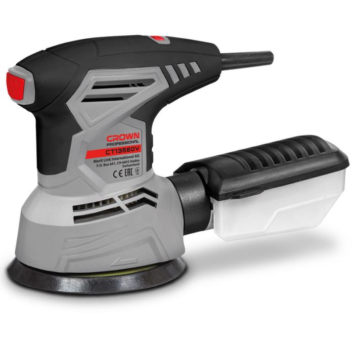CT13560V CROWN Машина шлифовальная эксцентриковая 300Вт, 125мм, 2мм, регулировка оборотов