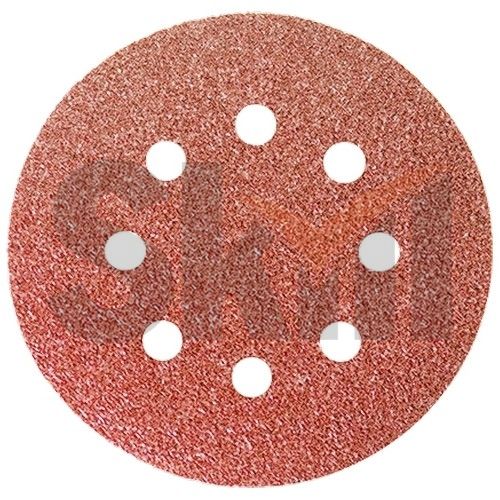 Круг абразивный на ворсовой подложке под "липучку", перфорированный, P 100, 125 мм, 5 шт.// Сибртех