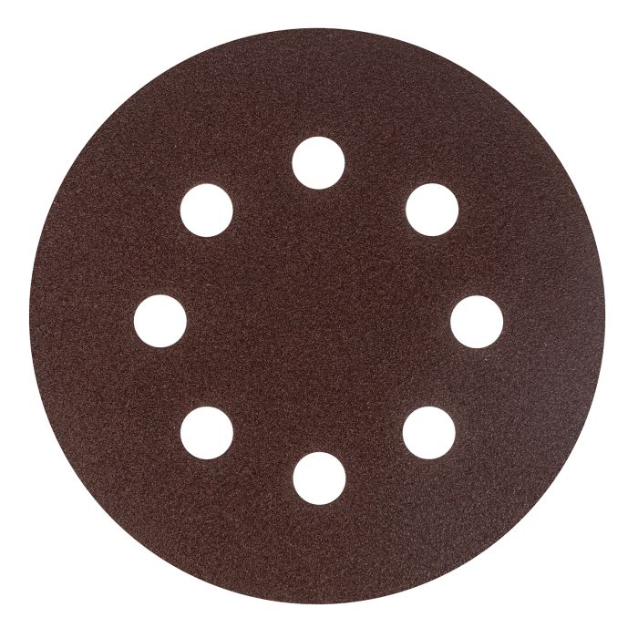 Круг абразивный на ворсовой подложке под "липучку", перфорированный, P 100, 125 мм, 5 шт.// Сибртех