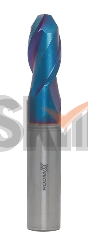 Концевая сферическая фреза 4 зуба, HRC 65, Nano Blue, удлиненная 20x40x150 R10