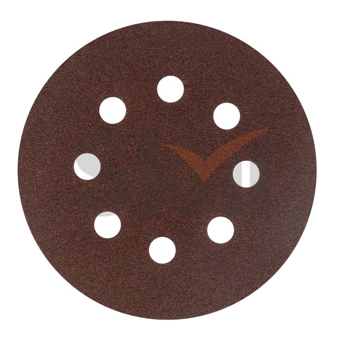 Круг абразивный на ворсовой подложке под "липучку", перфорированный, P 80, 125 мм, 5 шт.// Сибртех