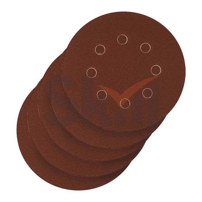 Круг абразивный на ворсовой подложке под "липучку", перфорированный, P 150, 125 мм, 5 шт.// Сибртех