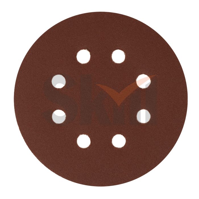 Круг абразивный на ворсовой подложке под "липучку", перфорированный, P 180, 125 мм, 5 шт.// Сибртех