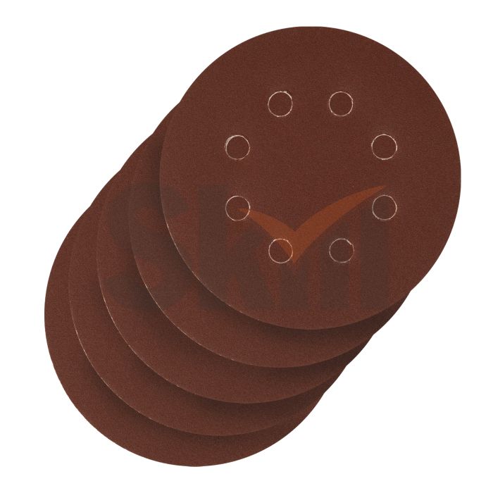 Круг абразивный на ворсовой подложке под "липучку", перфорированный, P 180, 125 мм, 5 шт.// Сибртех
